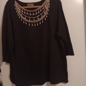 NWOT Designer brand beaded sweater